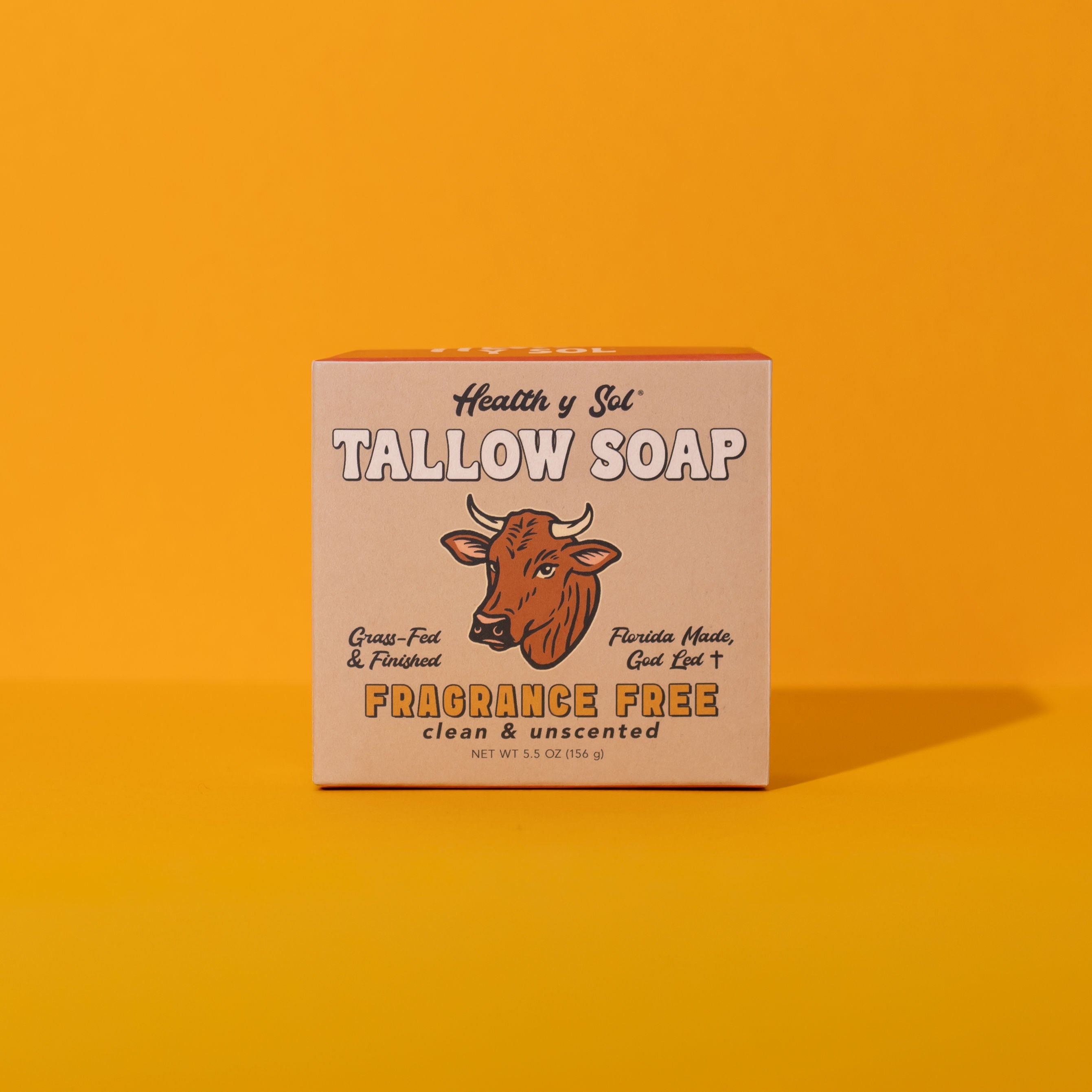 picture of fragrance free bar soap on orange background